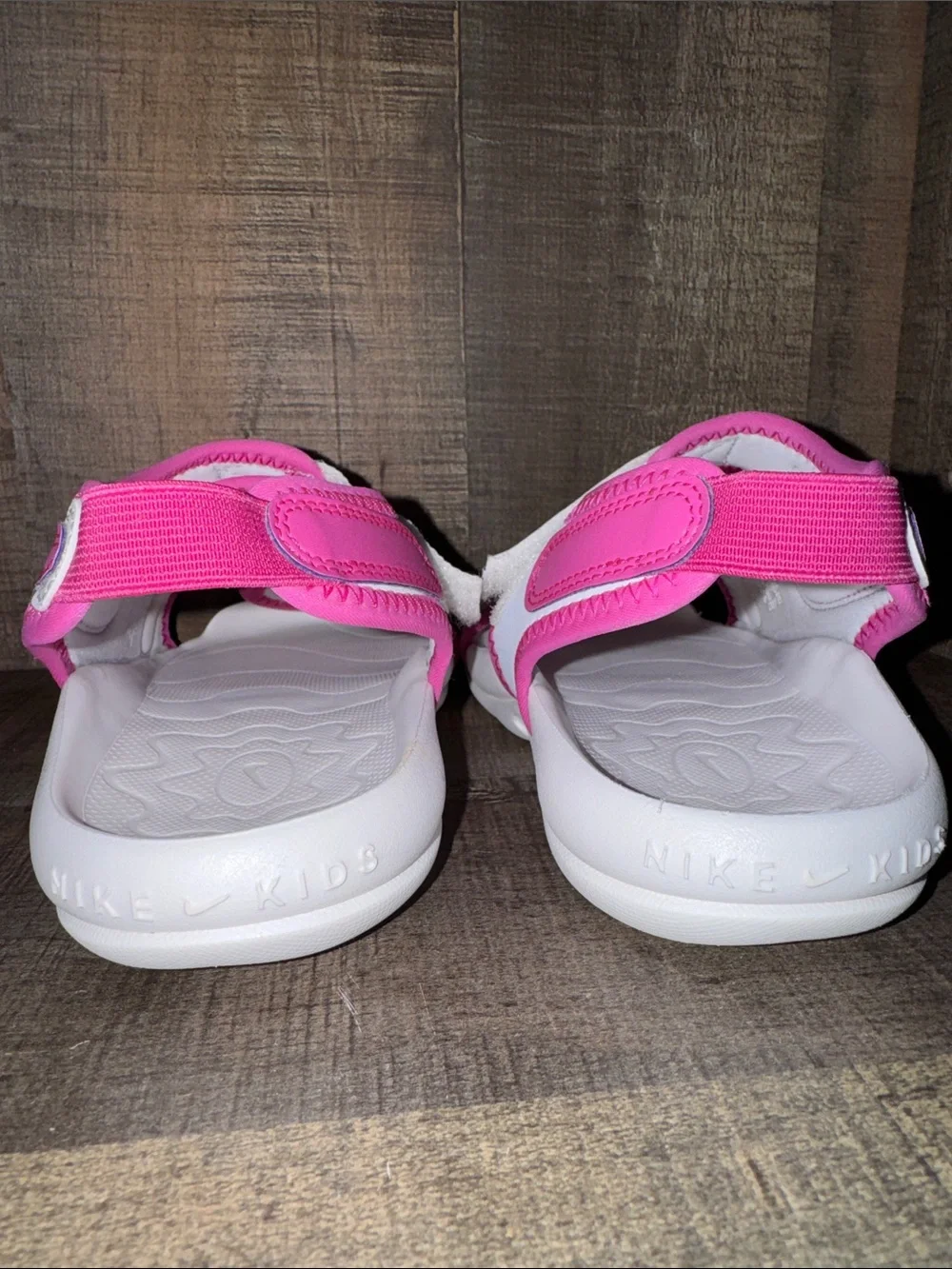 NIKE Kids Pink and White Sports Sandals- size 13C